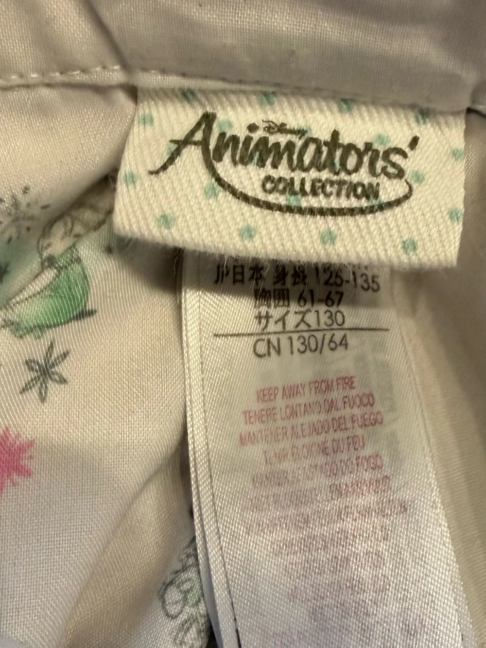 Disney Store Animator’s Collection Pajama Set Girls 7/8 Pastel Princess